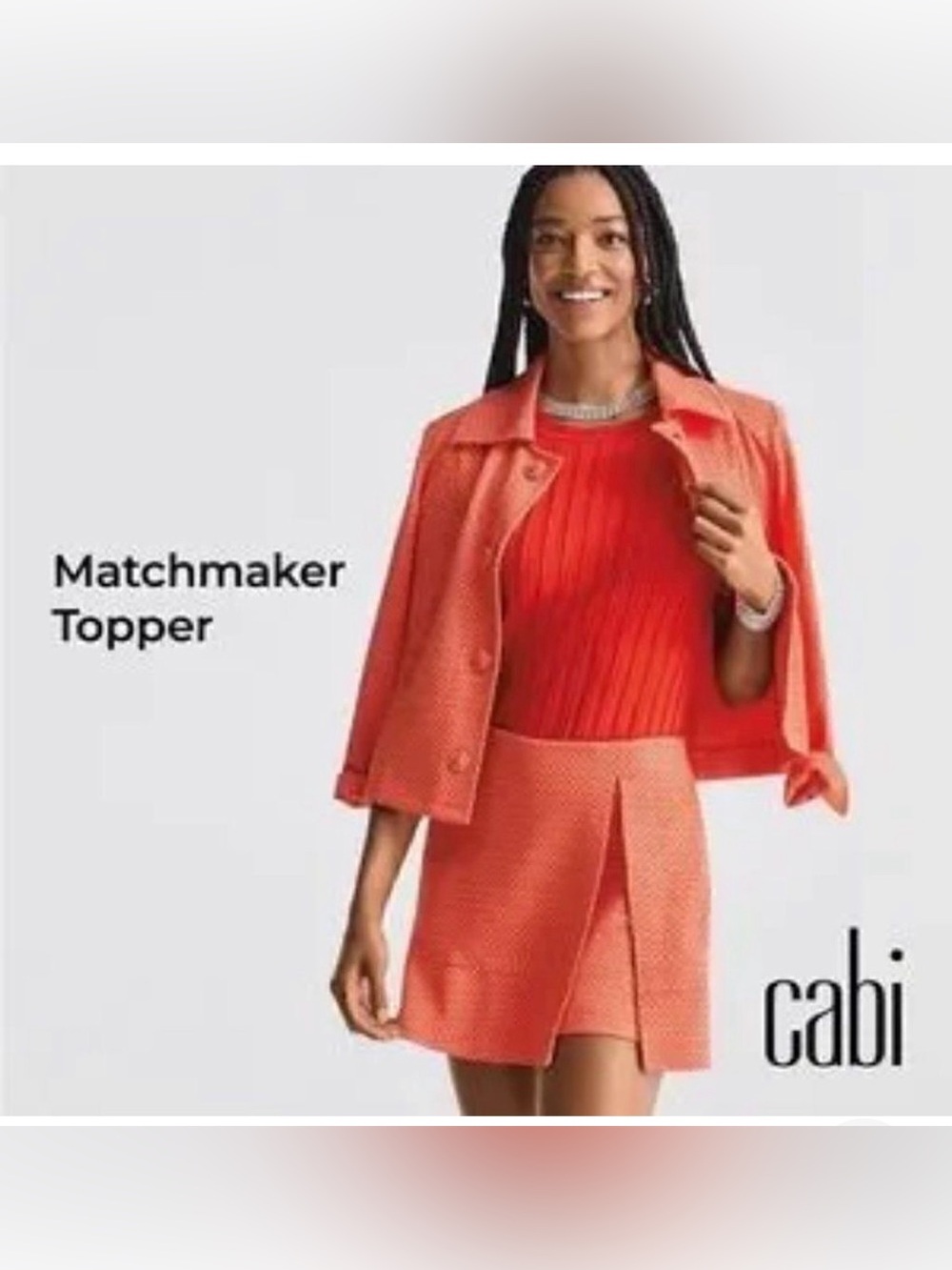 CAbi Coral Ribbed Crew Sweater